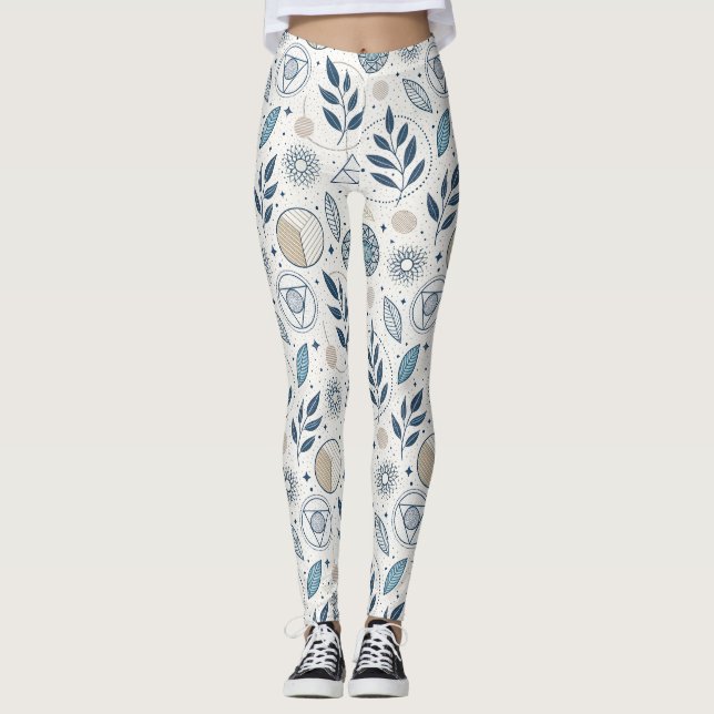 Legging Porta Geométrica Azul (Frente)