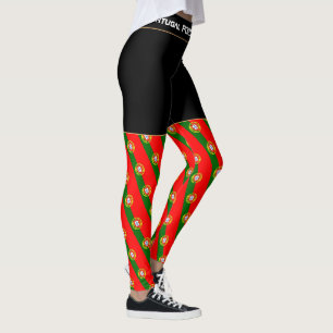 Legging Portugal, viagem de moda da bandeira portuguesa/fã