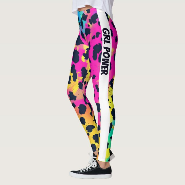 Legging Potência GRL Neon Pink Animal (Esquerda)