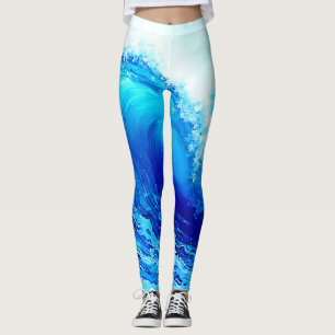 Legging Potente Design de Onda Oceânica