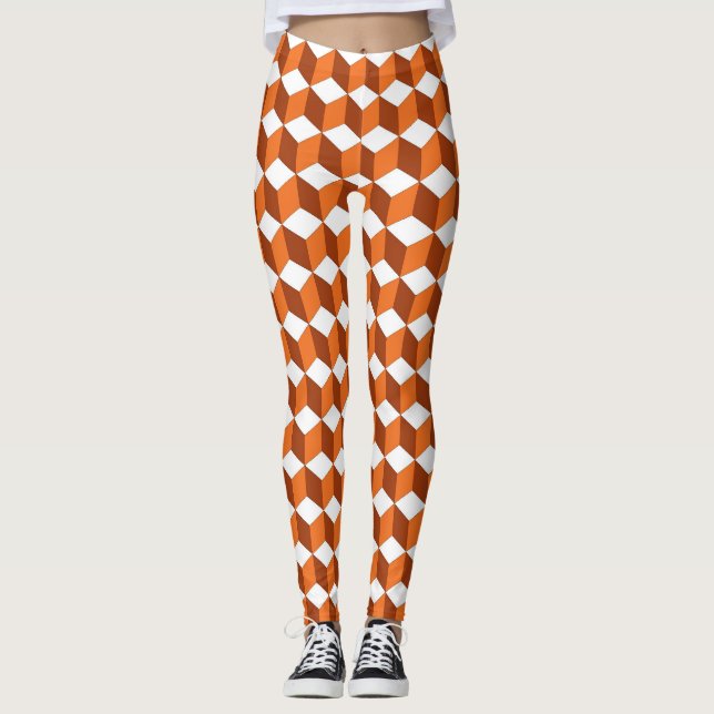 Legging Praça Laranja: Fundo de Vintage Abstrato (Frente)
