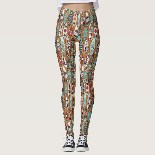 Legging pranchas laranja (Frente)