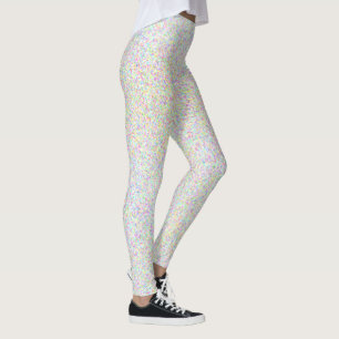 Legging Prascas coloridas na diversão branca