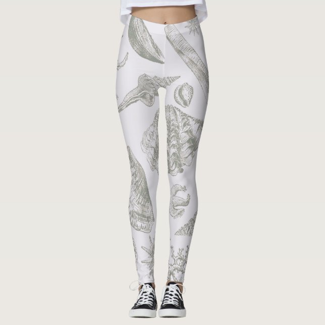 Legging Prateleiras de Arte Suave de Seashell (Frente)