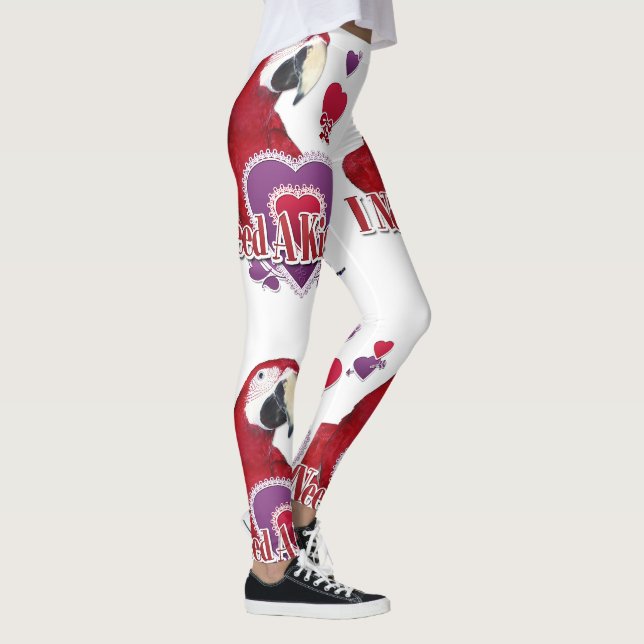 Legging Preciso De Um Papagaio Beijo Com Pernas De Coração (Direita)