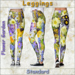 Legging PREGOS - "Jardim Flor" - Design Floral<br><div class="desc">Uma imagem de arte floral, intitulada "Jardim Floral", figura nestas Leggings Padrão coloridas. Disponível em cinco dimensões femininas (XS, S, M, L, XL). Consulte a descrição "Sobre este produto" abaixo para obter informações gerais sobre o tamanho e o produto. A imagem floral cobrir todo o par de leggings por padrão....</div>