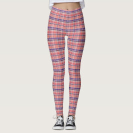 Legging Preppy Lt Coral Wht Azul Marinho Xadrez Madras Tar