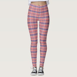 Legging Preppy Lt Coral Wht Azul Marinho Xadrez Madras Tar
