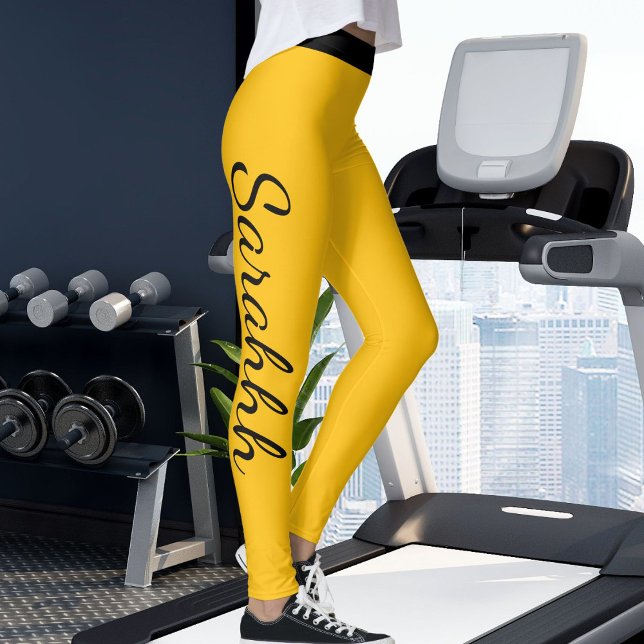 Legging Presente Amarelo Laranja e Preto Personalizado com (Criador carregado)