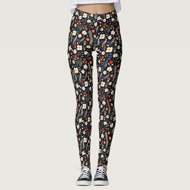 Legging Presente de Aniversário | Estampa Floral (Frente)