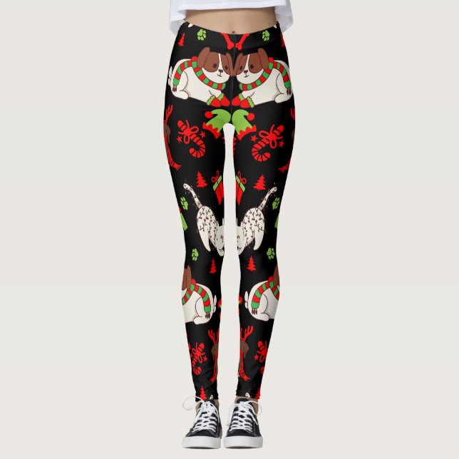 Legging Presente de Natal com Pet Bonito (Frente)