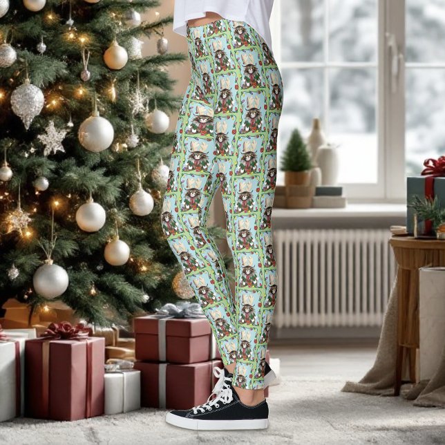 Legging Presente de Natal Gelado Verde Engraçado (Criador carregado)