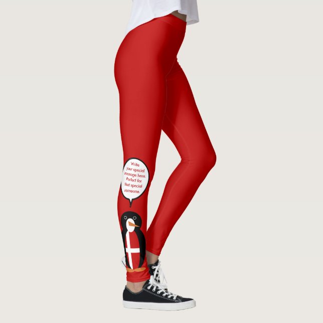 Legging Presente Personalizado Bandeira Dinamarquesa Pingu (Direita)