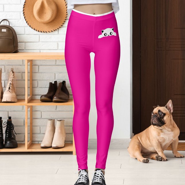 Legging Presente Personalizado de Gatinho Fofo Listras Ros (Criador carregado)