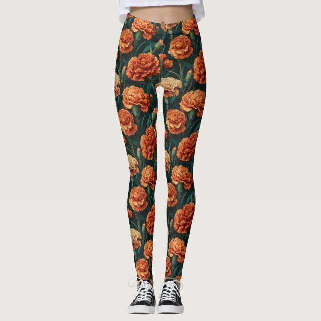 Legging Presente Pétala de Cravo de Levantamento de Peso L (Frente)