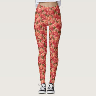 Legging Presentes de Encanto de Cravos de Ioga de Pêssego