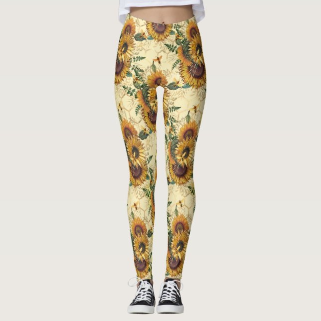 Legging Presentes de girassol | Girassol arredondado (Frente)