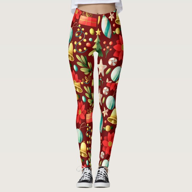 Legging Presentes E Ornamentos De Natal Adoráveis (Frente)