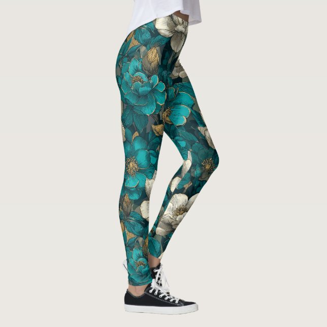 Legging Presentes Florais de Jardínia Atlética Fantasia de (Direita)