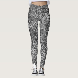Legging Preto antigo da beleza um branco