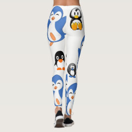 legging preto azul pinguim longo