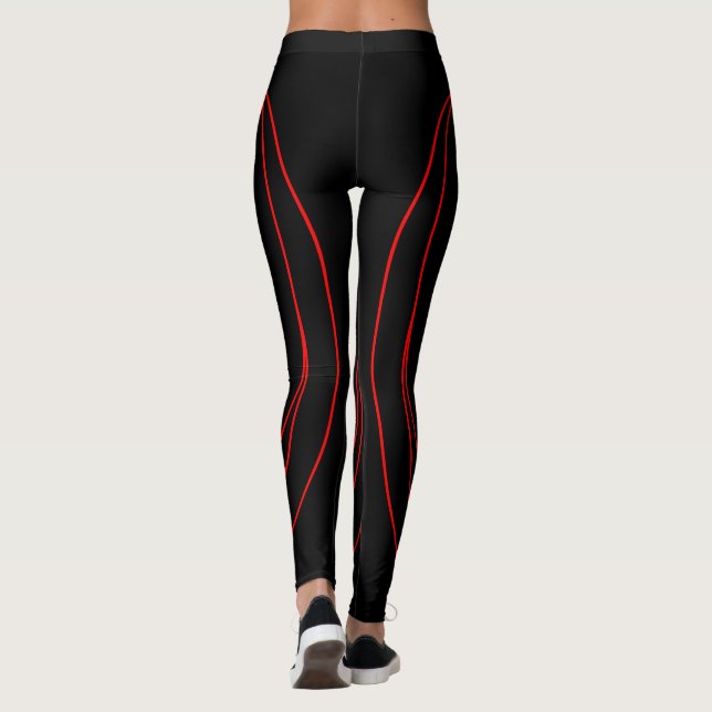 Legging Preto clássico e vermelho (Verso)