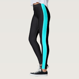 Legging Preto com Pernas Azuis de Néon Baby
