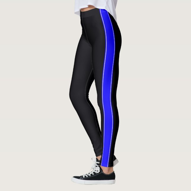 Legging Preto com Pernas Azul de Néon (Esquerda)