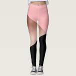 Legging preto cor-de-rosa geométrico moderno elegante do<br><div class="desc">Ouro cor-de-rosa do falso à moda do design geométrico do design,  rosa pastel e triângulos do preto.</div>