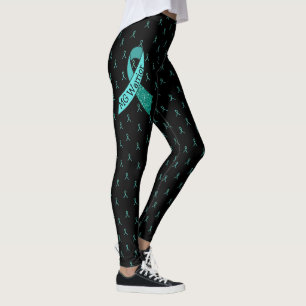 Legging Preto de MG e caneleiras das fitas da cerceta