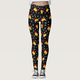 Legging Preto do Natal do sino e das estrelas de tinir