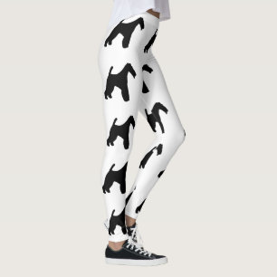 Legging Preto do silo do Fox Terrier do fio