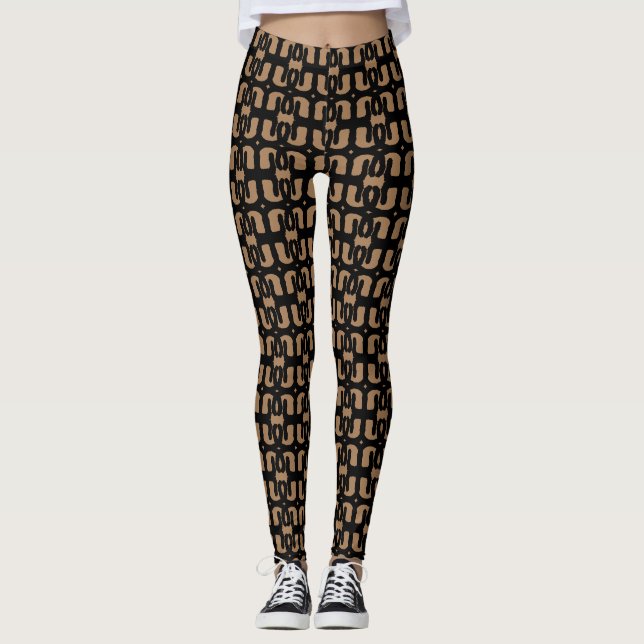 Legging Preto e Bege Moderno (Frente)