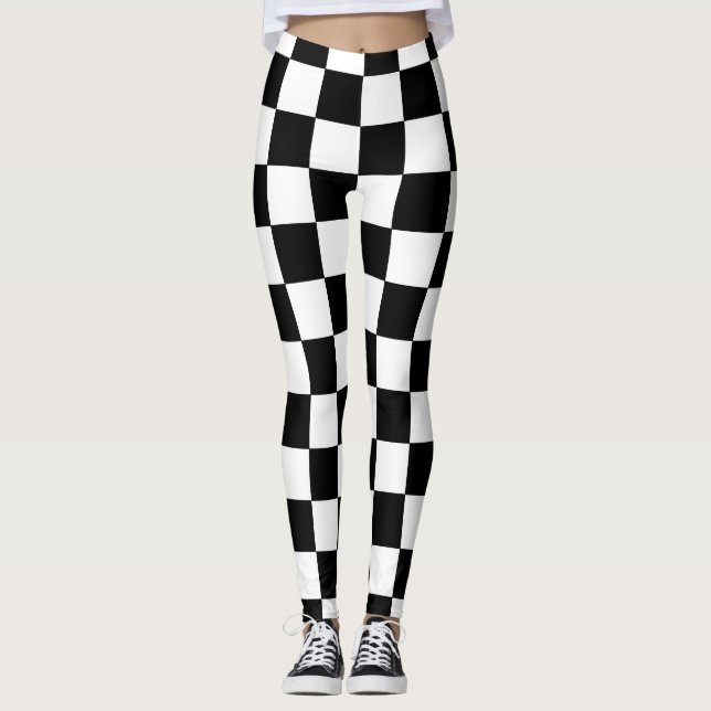 Legging Preto e branco Checkered (Frente)