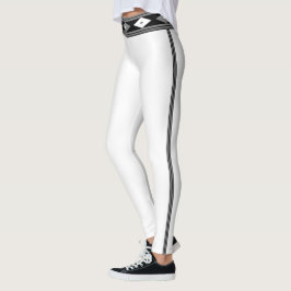 Legging Preto e branco com risca