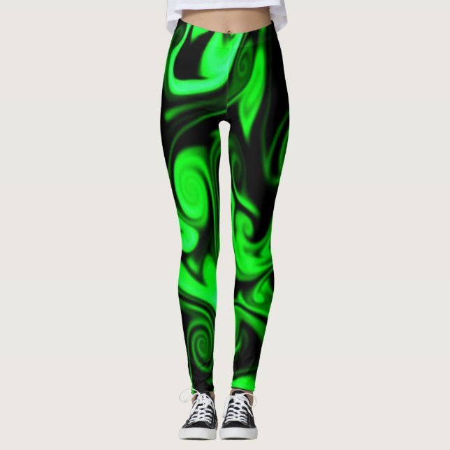 Legging Preto e Verde limão (Frente)