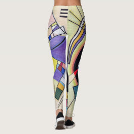 Legging Preto e Violeta - Wassily Kandinsky Arte Moderna