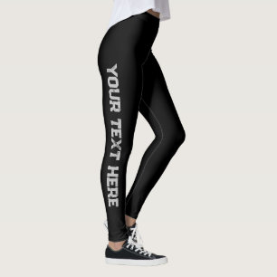 Legging Preto Feminino Moderno Texto Angustiado Personaliz