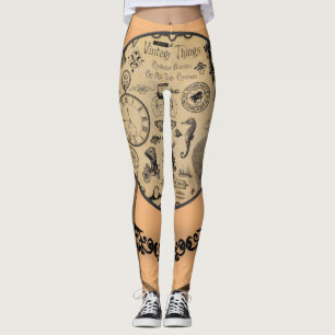 legging preto laranja bronzeado longo