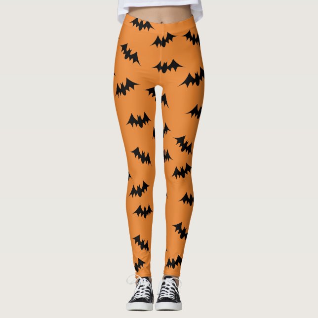 Legging Preto/laranja das caneleiras dos confetes do (Frente)