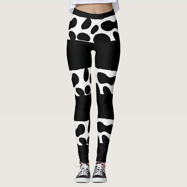 Legging Preto Moderno e Branco (Frente)