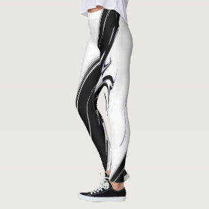 Legging Preto Moderno e Branco