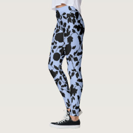 Legging Preto Plano Em Torre Azul