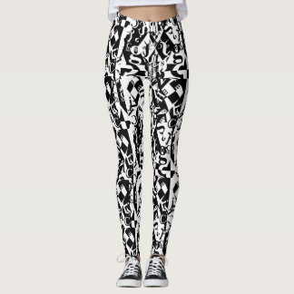 legging preto sobre branco sobre preto