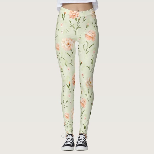 Legging Pretty Mint Peach Floral (Frente)