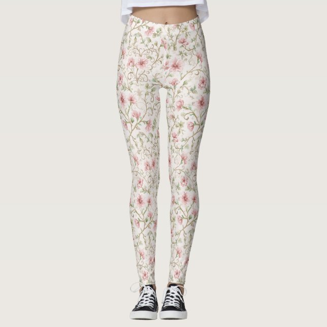 Legging Pretty Pink Flowers (Frente)