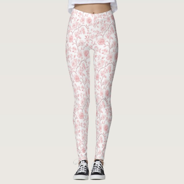 Legging Pretty Pink Roses Floral (Frente)