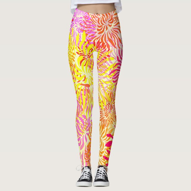 Legging Primavera Floral colorido brilhante (Frente)