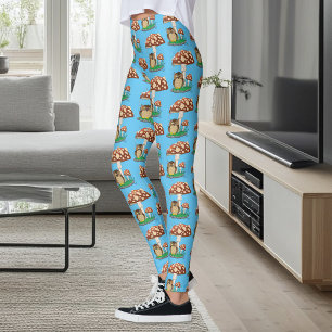 Legging Primavera Rain Chá Coruja Cogumelo