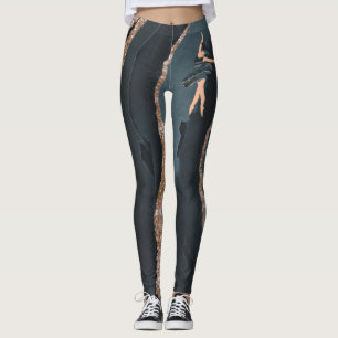 Legging Princesa borboleta bailarina azul e ouro